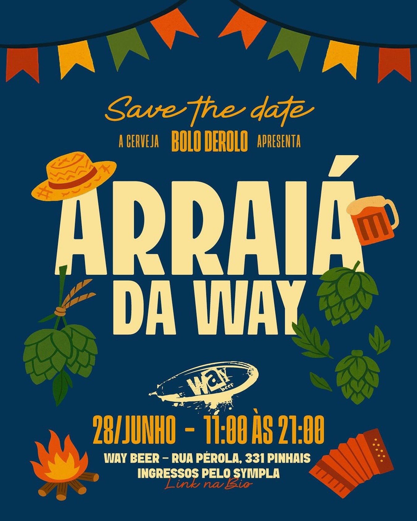 Festa junina da Way Beer, o Arraiá da Way, será no dia 28 de junho